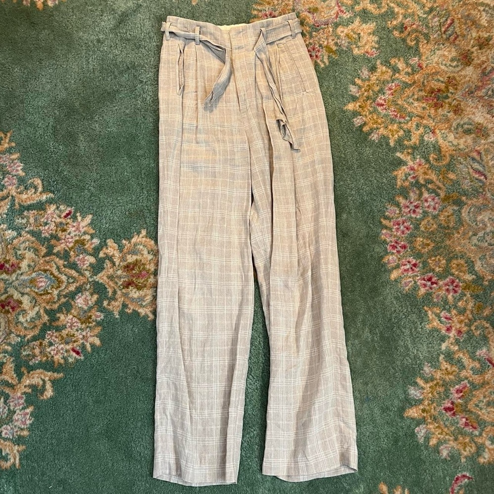 Ralph Lauren Cream Plaid Trousers